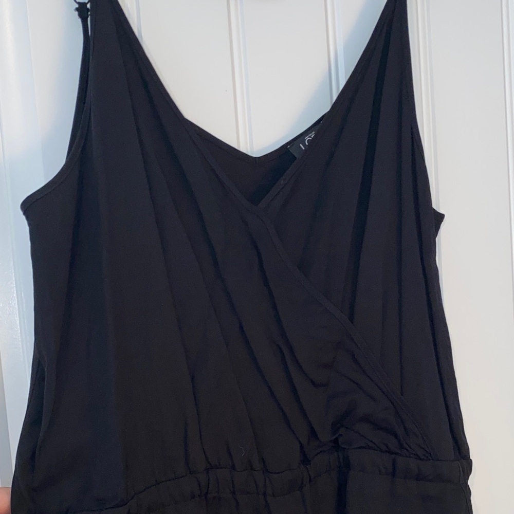 Loft Black Cropped Wide Leg Jumpsuit size Medium - Picture 3 of 8